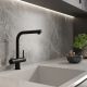 Смеситель для кухни WasserKRAFT A8967 с выдвижной лейкой чёрный матовый