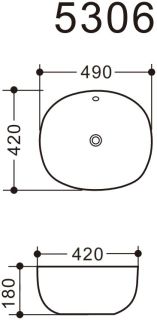 Раковина Art&Max 49см белый AM5306-W Раковина Art&Max 49см белый AM5306-W