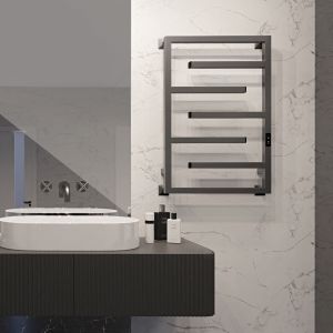 Полотенцесушитель электрический Indigo Delos DGD80-50GNSRt 80x50 см оружейная сталь