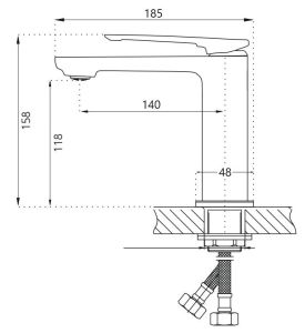Смеситель для раковины Haiba HB10817-3 чёрный матовый