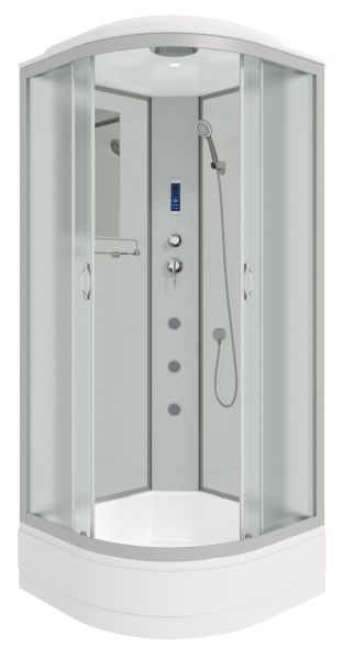 Душевая кабина Niagara NG-3302-14F с гидромассажем 100x100см серебро/матовое
