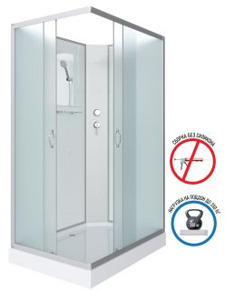 Душевая кабина Niagara NG-43085-14QBK 100x80см серебро/матовое