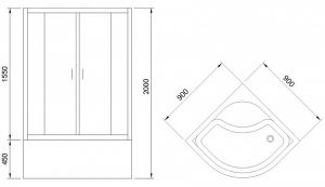 Душевая кабина Royal Bath Pegas стекло прозрачное 86x86см P506
