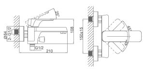 Смеситель для ванны D&K Berlin Technische чёрный DA1433215