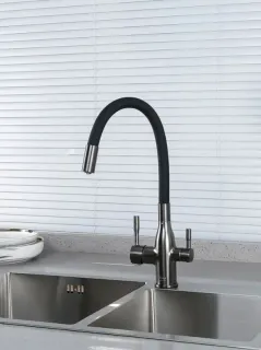 Смеситель для кухни Frap F4396-15 оружейная сталь