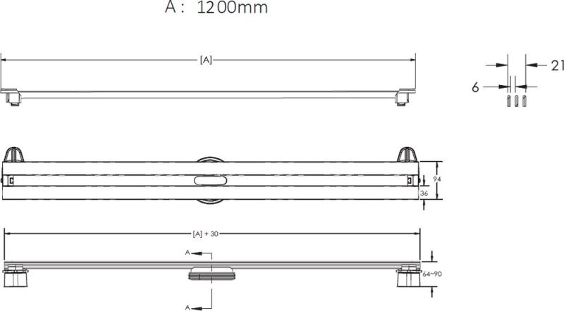 Душевой лоток Berges Wasserhaus Super Slim 090184 120 см