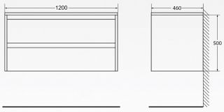Тумба под раковину BelBagno подвесная 120x50см Rovere Tabacco KRAFT-1200-2C-SO-RT Тумба под раковину BelBagno подвесная 120x50см Rovere Tabacco KRAFT-1200-2C-SO-RT