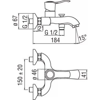 Смеситель Nobili Sofi SI98110/1BR для ванны с душем Смеситель Nobili Sofi SI98110/1BR для ванны с душем