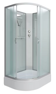 Душевая кабина Niagara NG-33984-14RBK 90x80см серебро/матовое