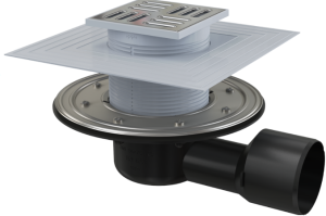 Сливной трап AlcaPlast 105 ? 105/50/75мм решетка - хром APV3344