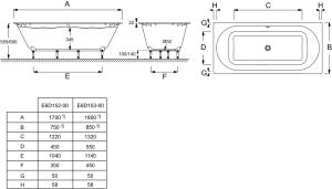 Акриловая ванна Jacob Delafon ODEON RIVE GAUCHE E6D152-00 170 x 75