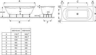 Акриловая ванна Jacob Delafon ODEON RIVE GAUCHE E6D153-00 180 x 85