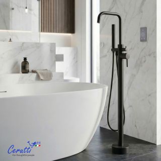Напольный смеситель для ванны Ceruttispa АФРА (AFRA) B CT12116 чёрный матовый