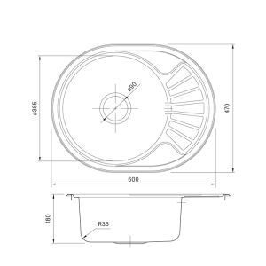 Кухонная мойка IDDIS Suno SUN60SDi77 60см сталь