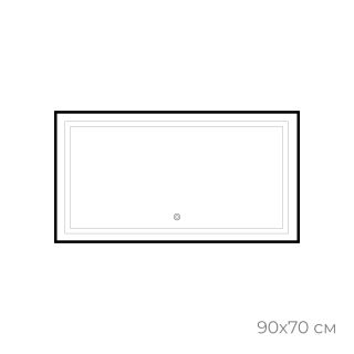 Зеркало FIXSEN с подсветкой LED прямоугольное 90х70 см черное (FX-2090B) Зеркало FIXSEN с подсветкой LED прямоугольное 90х70 см черное (FX-2090B)
