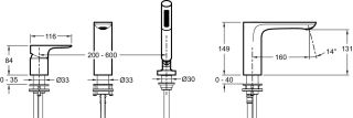 Смеситель Jacob Delafon ALEO E72292-CP на борт ванны