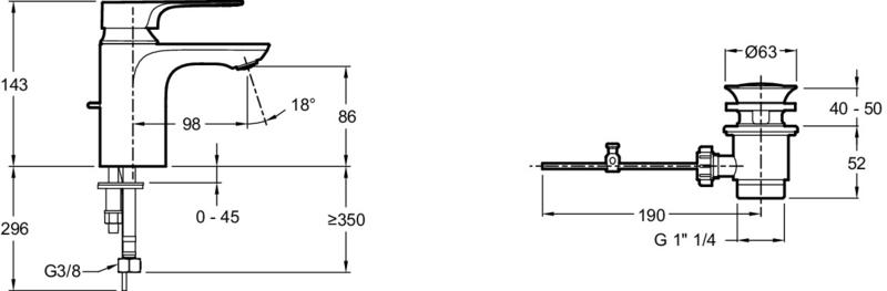 Смеситель для раковины Jacob Delafon ALEO+  E72312-CP