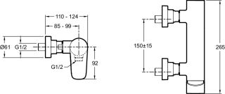 Смеситель для душа  Jacob Delafon ALEO E72351-CP