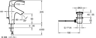Смеситель для раковины Jacob Delafon SYMBOL E72680-CP