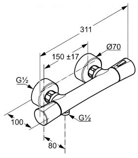 Термостат для душа Kludi Zenta белый/хром 351009138 Термостат для душа Kludi Zenta белый/хром 351009138