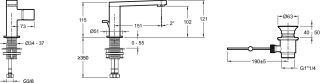 Смеситель для раковины Jacob Delafon COMPOSED E73050-CP