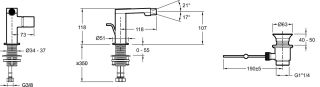 Смеситель для биде  Jacob Delafon COMPOSED E73075-CP Смеситель для биде  Jacob Delafon COMPOSED E73075-CP
