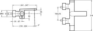 Смеситель для ванны  Jacob Delafon COMPOSED E73095-CP Смеситель для ванны  Jacob Delafon COMPOSED E73095-CP