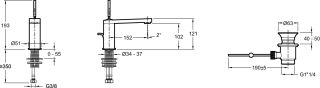 Смеситель для раковины Jacob Delafon COMPOSED E73158-CP (перо)