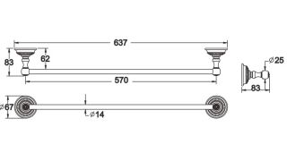 Полотенцедержатель Rose RG1417Q 64см бронза Полотенцедержатель Rose RG1417Q 64см бронза