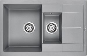 Мойка кухонная Paulmark Flugen PM237850-GRM серый металлик