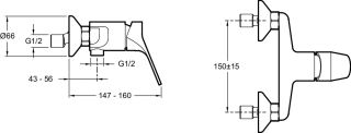 Смеситель для душа  Jacob Delafon BRIVE E75765-CP Смеситель для душа  Jacob Delafon BRIVE E75765-CP