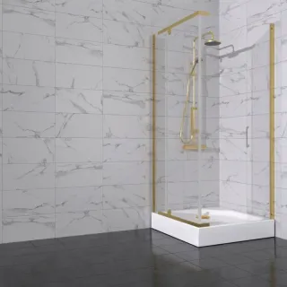 Душевой уголок Triton Терра -Голд  Щ0000073931 90x90 см профиль золото стекло прозрачное