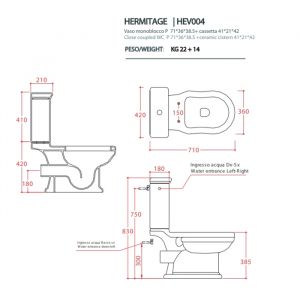 Унитаз Artceram HERMITAGE HEV004 01 00 белый