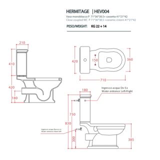 Унитаз Artceram HERMITAGE HEV004 01 00 белый Унитаз Artceram HERMITAGE HEV004 01 00 белый