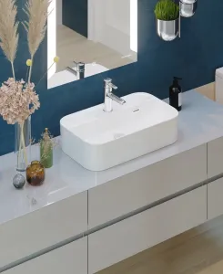 Раковина Sanita Luxe Infinity Shelf  WB.CT/Infinity/60-C.Shelf/WHT.G/S1 60 см