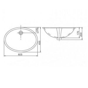 Раковина SSWW CL3078 605?455?200