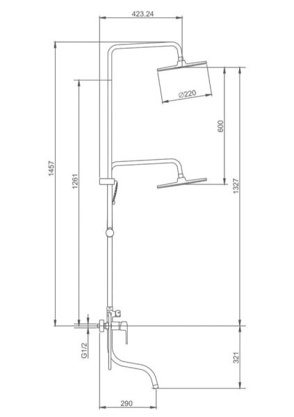Душевая стойка Splenka S51.24 хром