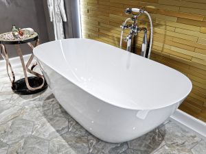 Ванна из искусственного камня AquaStone Бали 167x78см белый