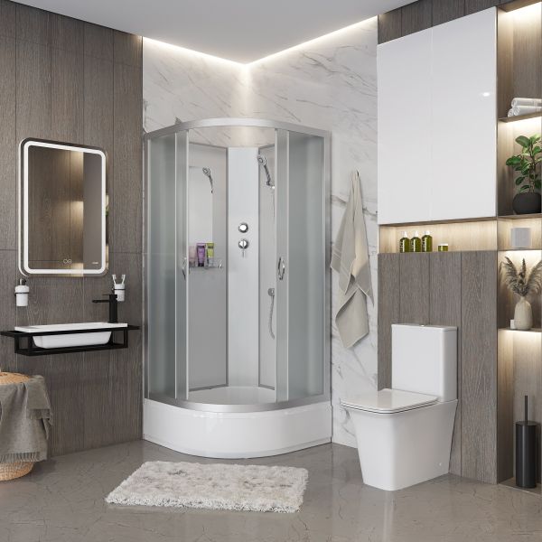 Душевая кабина Niagara NG-3302-14BK 100x100см серебро/матовое