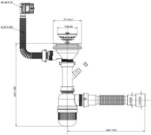 Сифон Bettoserb 125330 для мойки 3 1/2"