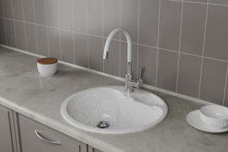 Смеситель для кухонной мойки с гибким изливом RUSH Siple (SI7335-60White) Смеситель для кухонной мойки с гибким изливом RUSH Siple (SI7335-60White)