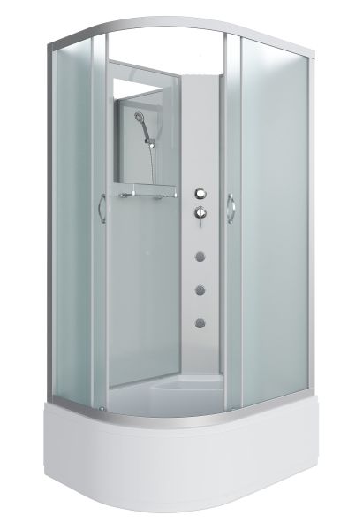 Душевая кабина Niagara NG-2310-14RBKG с гидромассажем 120x80см серебро/матовое