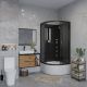 Душевая кабина Niagara NG-6508-14BKG с гидромассажем 90x90см чёрный/тонированное