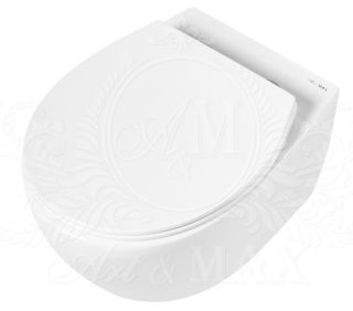 Подвесной унитаз Art&Max Elegant безободковый белый AM9316CHR Подвесной унитаз Art&Max Elegant безободковый белый AM9316CHR