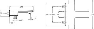 Смеситель для ванны  Jacob Delafon STANCE E9100-CP Смеситель для ванны  Jacob Delafon STANCE E9100-CP