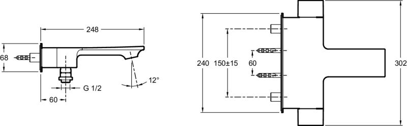 Смеситель для ванны  Jacob Delafon STANCE E9100-CP