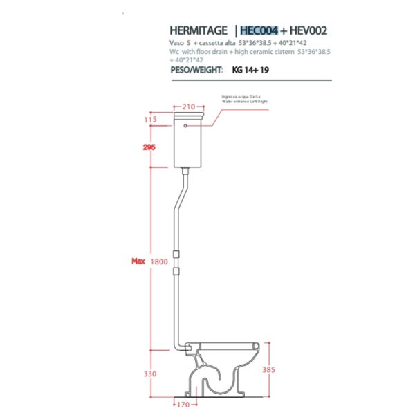 Унитаз  Artceram HERMITAGE HEV003 01 00  белый Унитаз  Artceram HERMITAGE HEV003 01 00  белый