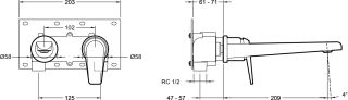 Смеситель для раковины Jacob Delafon AVID E97358-CP настенный