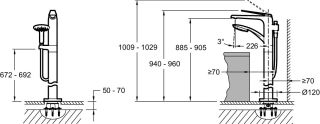 Смеситель для ванны  Jacob Delafon AVID E97367-CP напольный Смеситель для ванны  Jacob Delafon AVID E97367-CP напольный