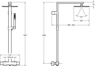 Душевая стойка Jacob Delafon STRAYT E98321-CP